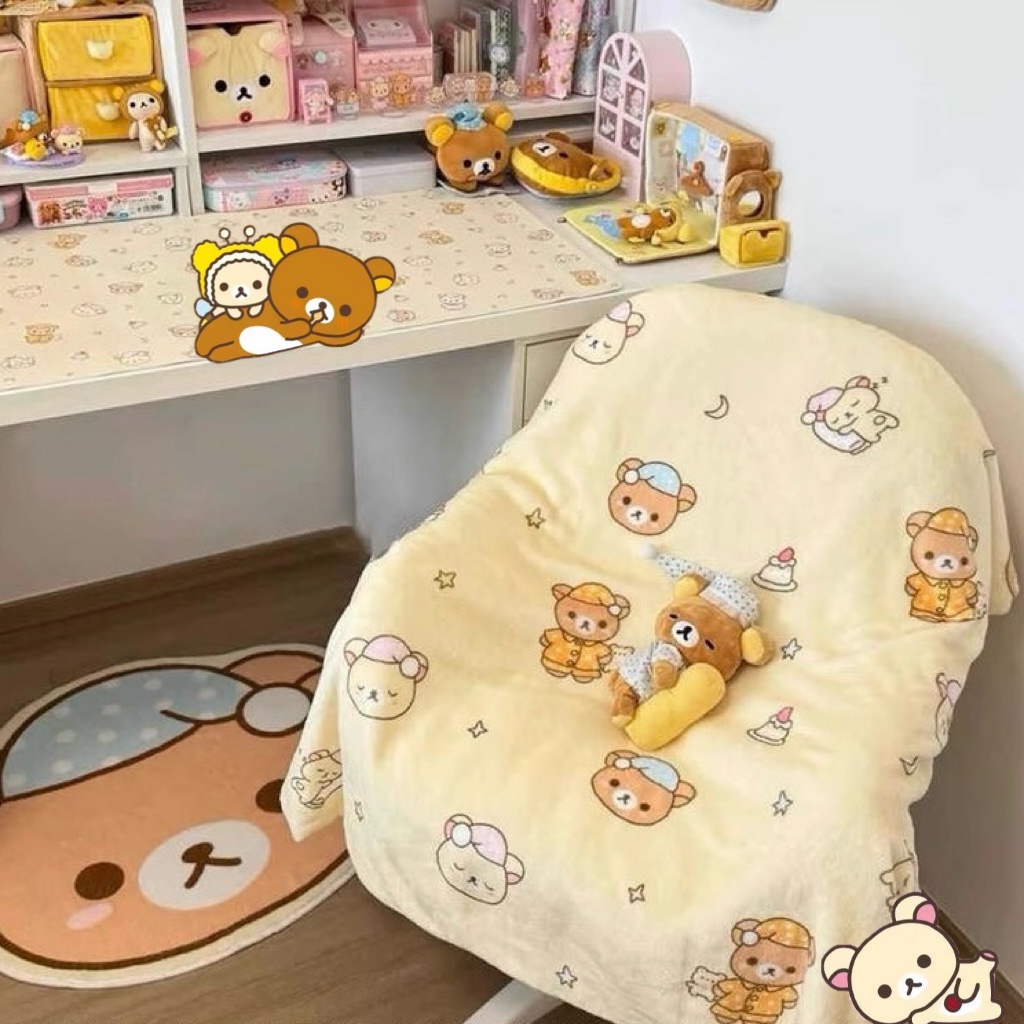 可爱轻松熊毛绒毯子牛奶绒