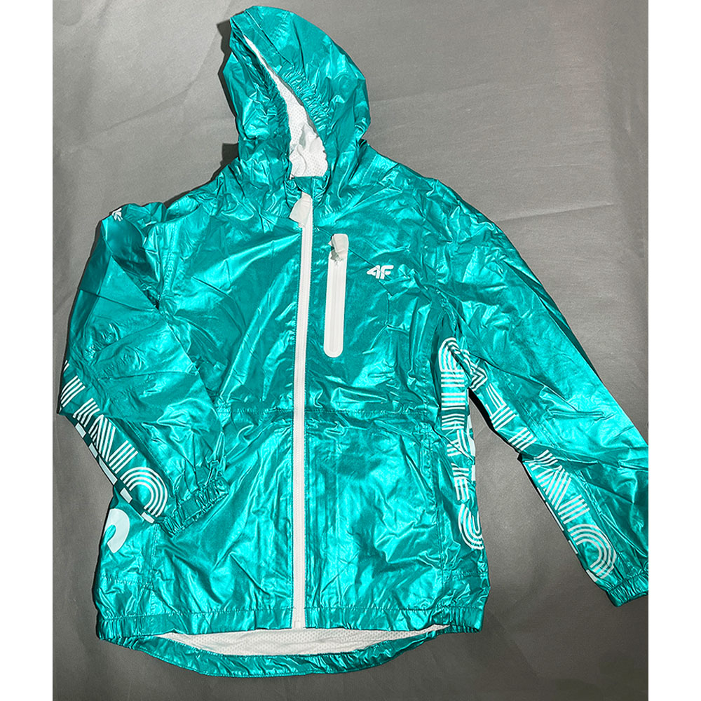 外贸儿童休闲运动户外连帽风衣镭射防风潮牌防水中大童款冲锋外套