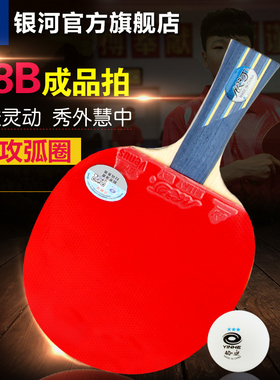 银河乒乓成品拍8星初中级学生训练用八星球拍单拍银河08D碳素球拍