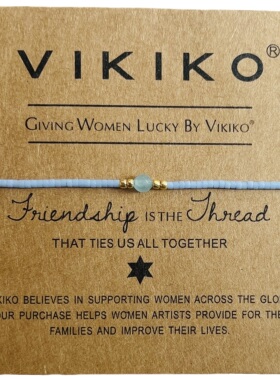 VIKIKO【招福】串珠小众设计浅蓝珠串天然玉髓细女生手链绳礼物