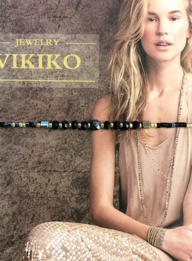 VIKIKO【静心】天然黑玛瑙黑色妹妹手链女生个性复古手绳