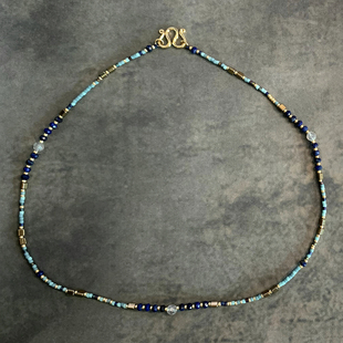 VIKIKO新品周雨彤同款项链天然青金石轻奢宝石小众锁骨链个性简约