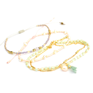 VIKIKO BRACELET 致青春 天然粉珍珠小坠百搭紫水晶极细手链女生