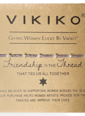 VIKIKO串珠【复古哑光紫】天然珍珠小手链闺蜜同款饰品生日礼物