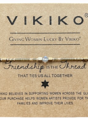 VIKIKO【永恒爱恋】串珠天然灰月光石女生细小手链女半宝石珠串绳