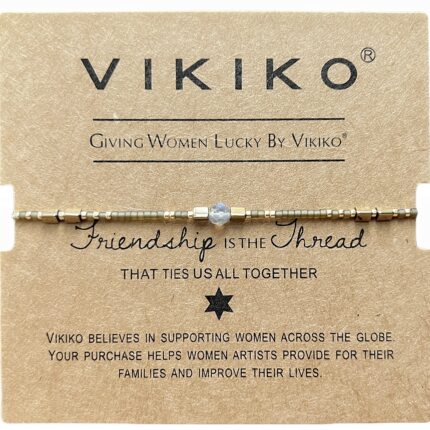 VIKIKO【永恒爱恋】串珠天然灰月光石女生细小手链女半宝石珠串绳