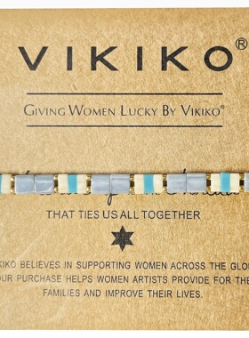 925银幸运灰蓝色轻奢手链小礼物