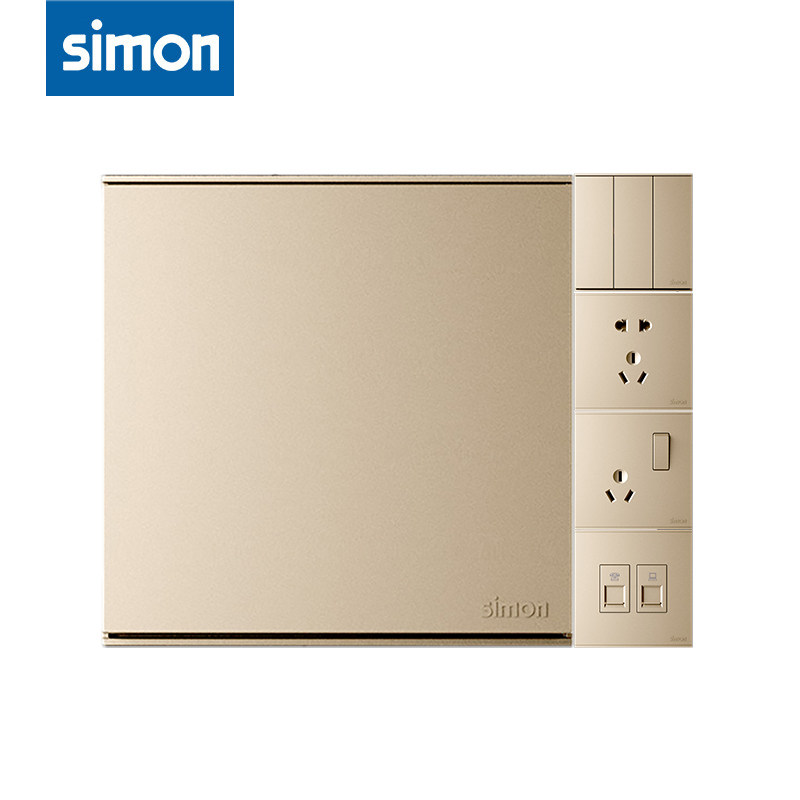 Simon西蒙E6系列香槟金86型开关插座家用暗装墙壁电源面板系列购