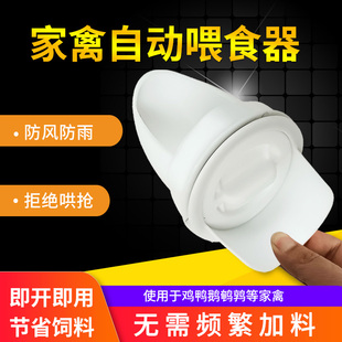 家禽自动喂食器鸭鹅专用自动下料器养鸡鸽子饲料桶鸡食槽喂鸡神器