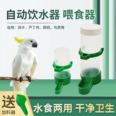 鸟用饮水器鹦鹉喂水器自动下料器芦丁鸡外挂喝水壶食盒喂鸟食神器