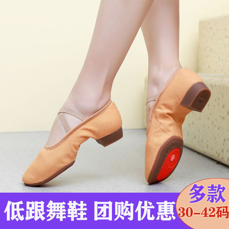 儿童室外舞蹈鞋女成人芭蕾舞驼色