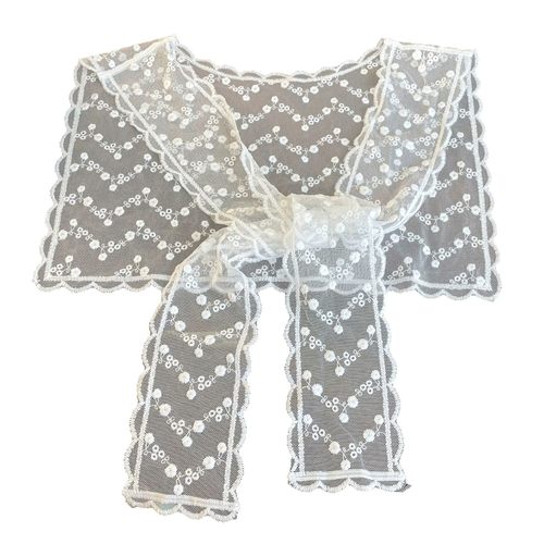 白色蕾丝披肩丝巾女2025