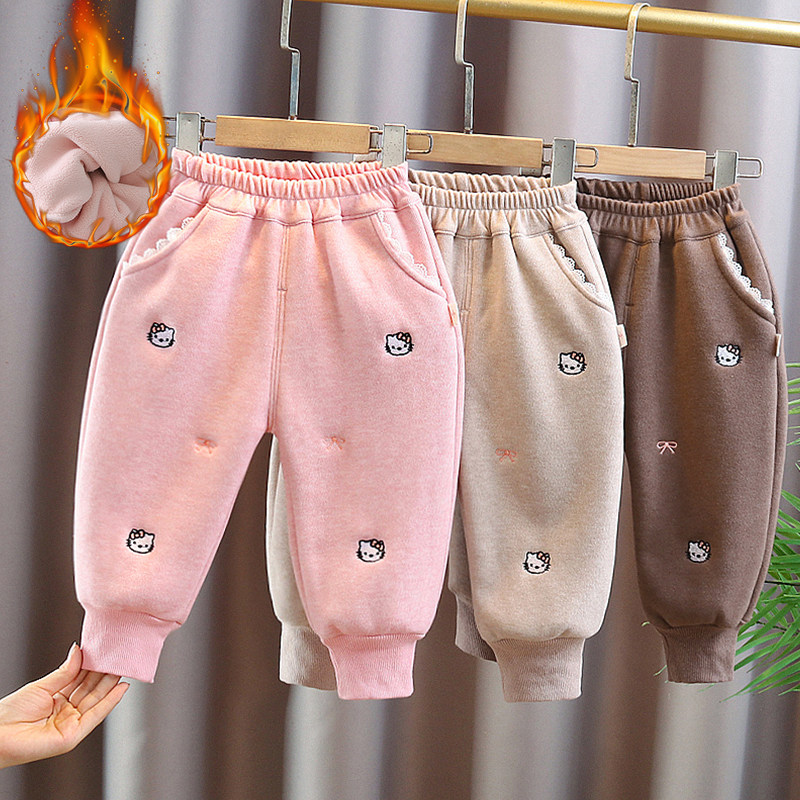 女童裤子秋冬装洋气宝宝运动加绒裤外穿女孩休闲卫裤薄绒保暖百搭,童装/婴儿装/亲子装,裤子,淘宝优惠券,粉丝福利购,淘宝优惠卷