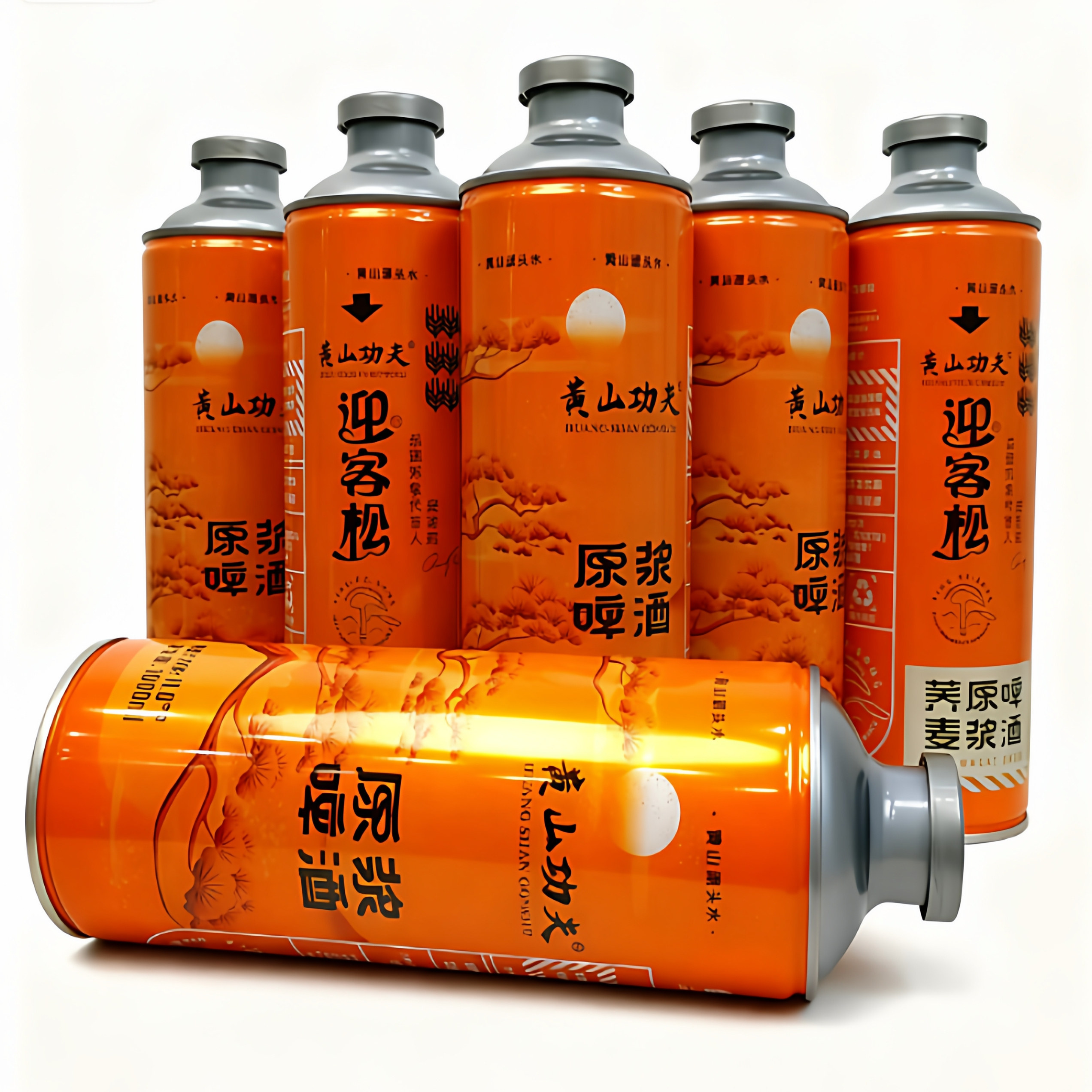迎客松荞麦原浆啤酒1L*6罐大桶整箱精酿酒麦芽11酒精4.2黄山功夫