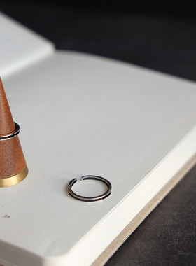 梵树For handmade-《Black》纯银黑色线条戒指