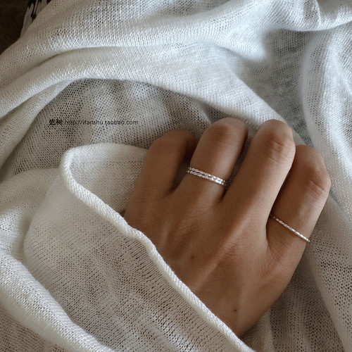 S925纯银迷你橄榄珠闭口戒指