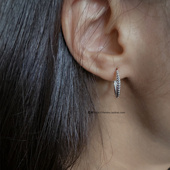 handmade 曼彻斯特 S925纯银 梵树For 个性 环绕银波点耳环