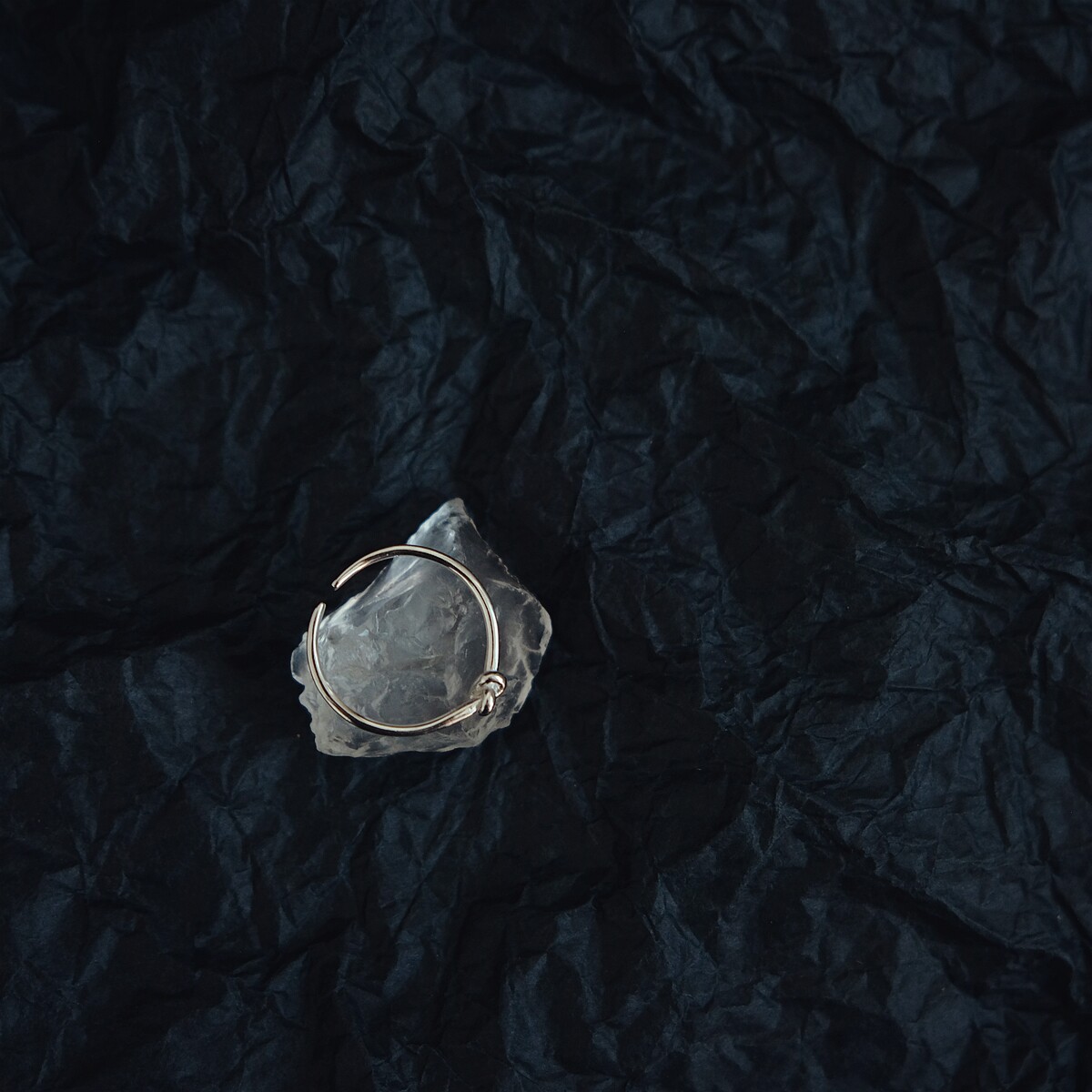 925纯银几何打结细银戒