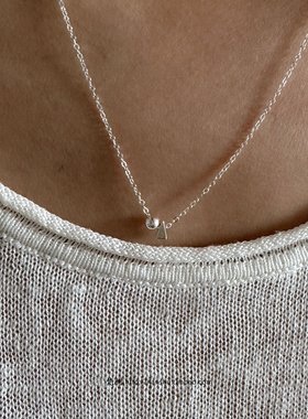 梵树For handmade-《小房子》S925纯银几何项链 简约锁骨链