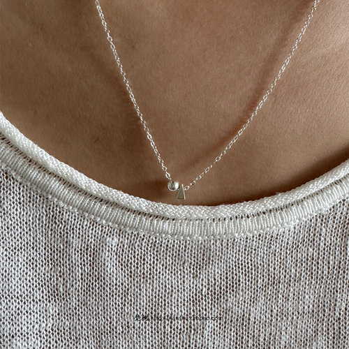 S925纯银简约几何项链