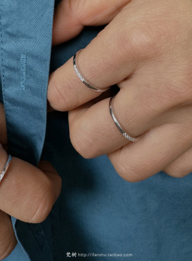 999纯银碎钻锆石圆圈单戒