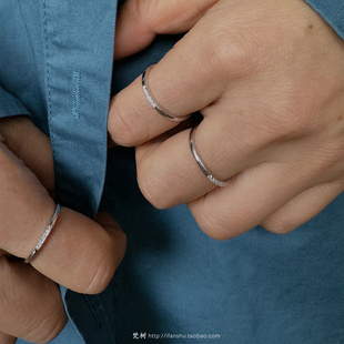 梵树For handmade-《日耳曼》 S999纯银 碎钻锆石圆戒 闭口戒指