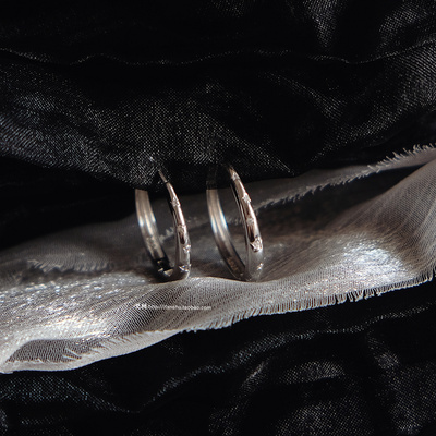 梵树For handmade-《繁星》S925日常渐变星环 大圈耳环