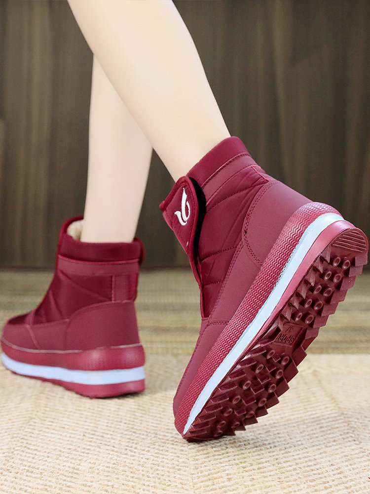 WINTER HIGH-TOP PLUS-SIZE COTTON SHOES MENS SNOW BOOTS MENS HOOK AND LOOP ONE-FOOT SLIP-ON WARM AND VELVET MENS SHOES FOR MIDDLE-AGED AND ELDERLY PEOPLE