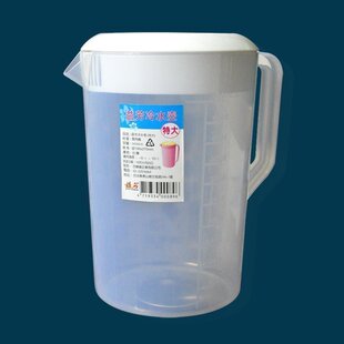 带盖家用凉水壶大容量2500ml 塑料商用耐热冷水壶带刻度量杯 5L