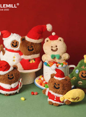 朴坊TUNEE GOODS圣诞树小熊姜饼雪人驯鹿圣诞袜可爱玩偶毛绒挂件