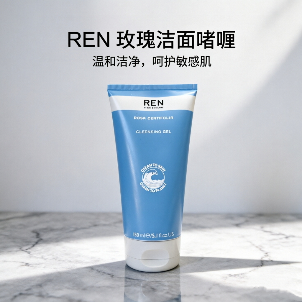 英国REN玫瑰香氛洁面啫喱150ml低泡温和深层清洁