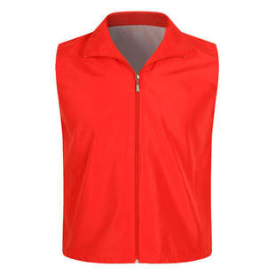 志愿者马甲定制印字LOGO红色义工宽松公益活动背心大厂工厂工作服