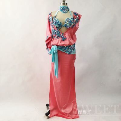 新款肚皮舞重工演出服表演服比赛团体民俗袍子baladi shabby said