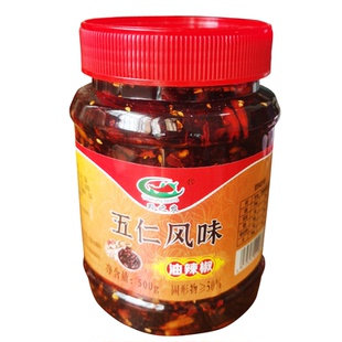 五仁风味油辣椒黔之农油泼辣子遵义红油贵州辣椒酱少油下饭菜500g
