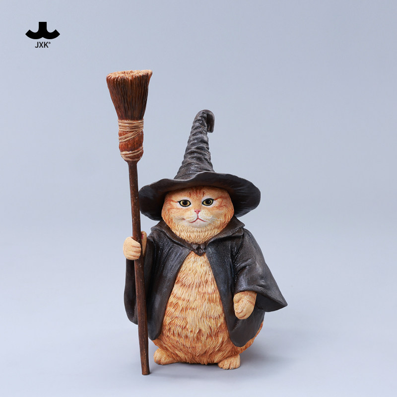 现货 JXK巫师猫仿真猫咪人偶模型魔法师猫猫巫师潮流玩具手办礼物