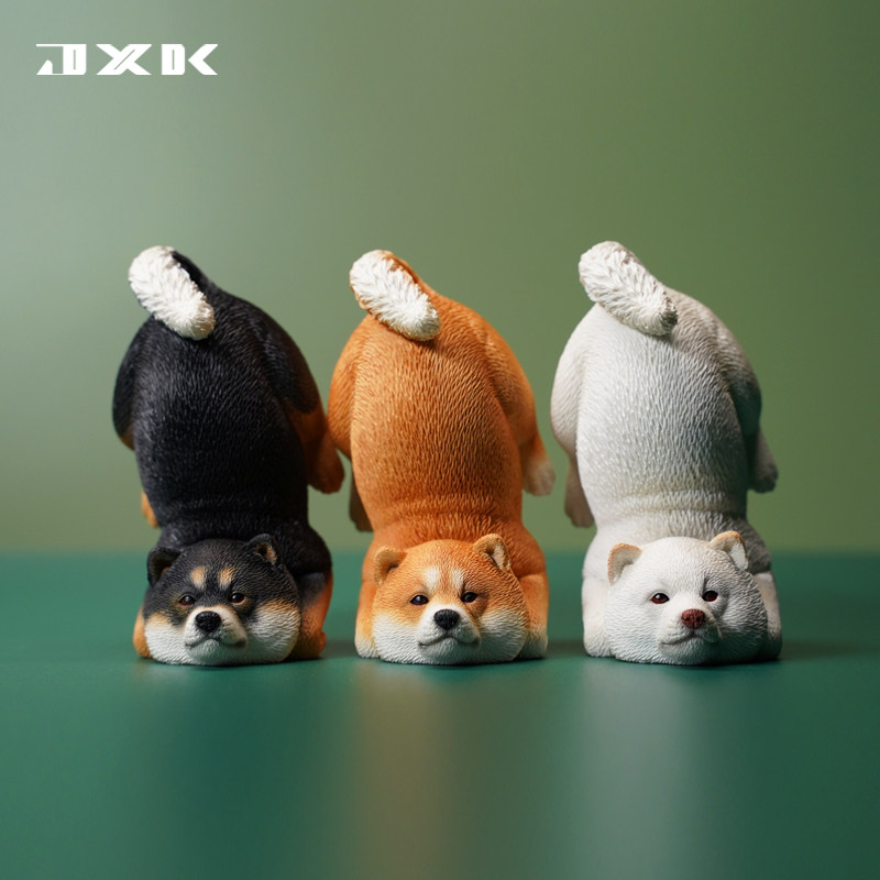 JXK 1/6 扑街柴犬可爱搞怪治愈萌创意公仔宠物狗潮玩周边手办摆件