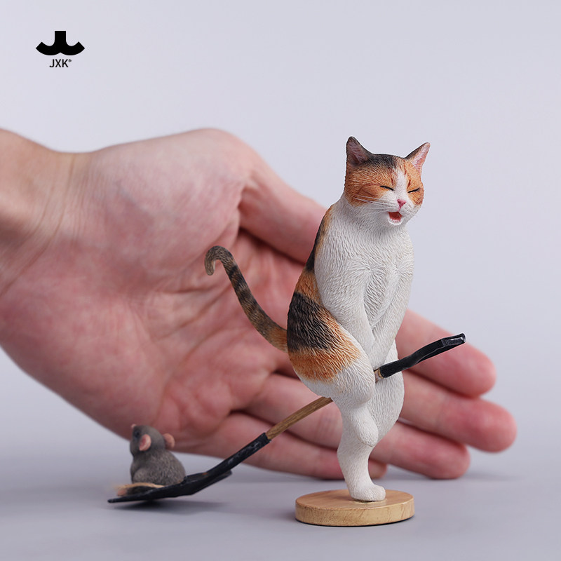 JXK卡裆猫2.0模型仿真动物小猫咪橘猫三花猫手办潮玩车载桌面摆件