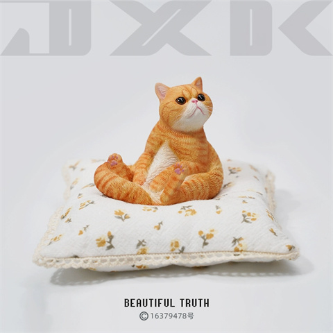 JXK 1/6 懒猫8.0 可爱迷你高端坐垫宠物猫咪客厅桌面摆件模型手办