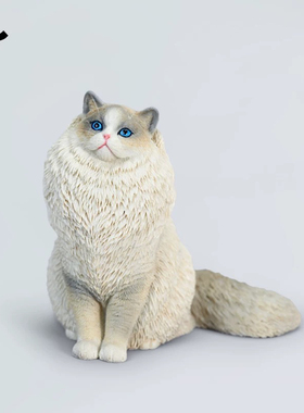 JXK 仿真布偶猫高端模型可爱宠物猫咪手办办公桌面小动物树脂摆件