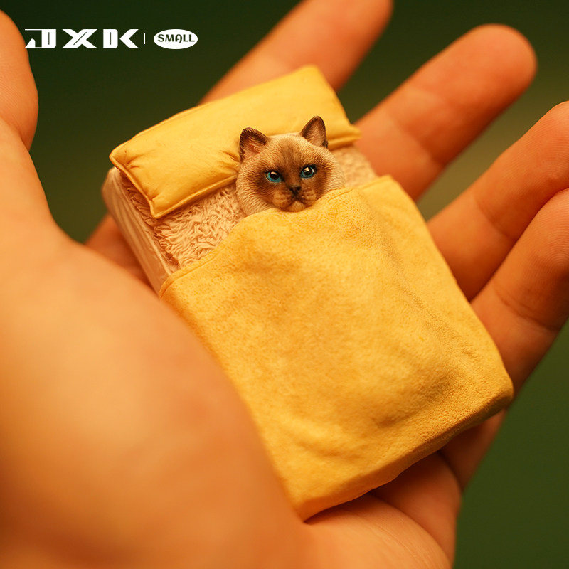 JXK small 单身猫 可爱萌宠系暹罗蓝猫橘猫冰箱贴摆件饰品