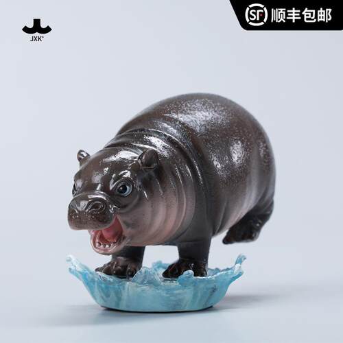 现货 JXK河马MooDeng4.0弹跳猪肉丸子手办潮玩树脂网红摆件礼物