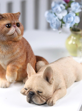 Mr.Z 法国斗牛犬 摆件仿真高端动物模型宠物狗树脂周边桌面小饰品