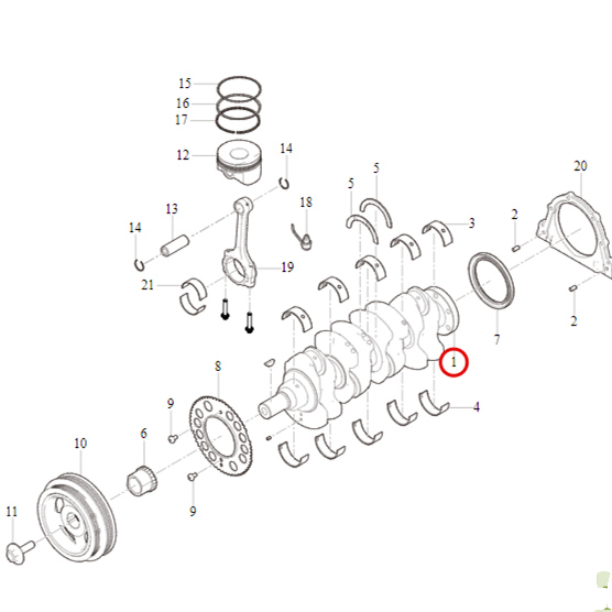 SRM鑫源金卡S1S2金杯新海狮小海狮SJ发动机曲轴原厂配件