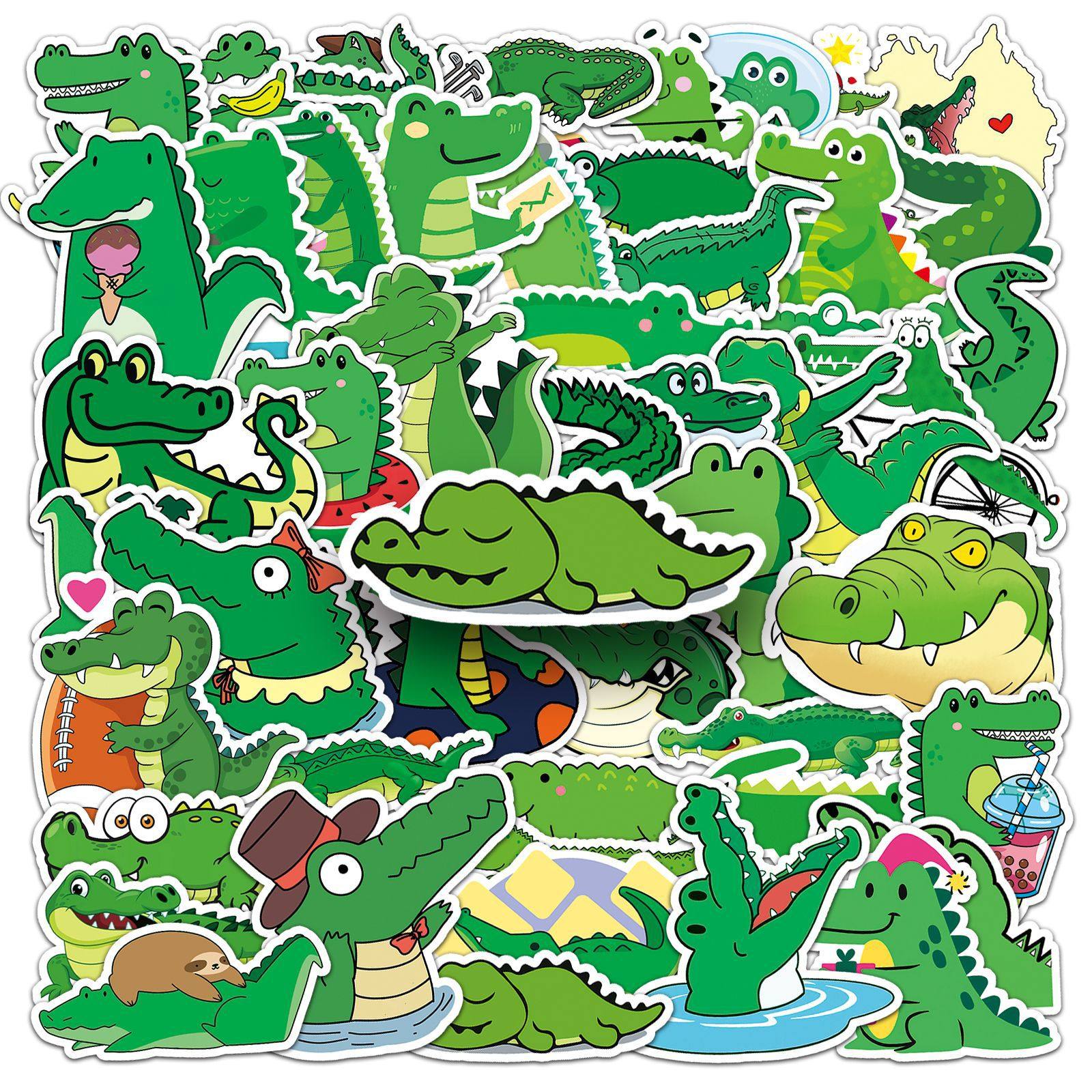 50张鳄鱼涂鸦个性跨境卡通动物创意DIY水杯滑板行李箱贴纸防水,文具电教/文化用品/商务用品,贴纸/立体贴纸,淘宝优惠券,粉丝福利购,淘宝优惠卷