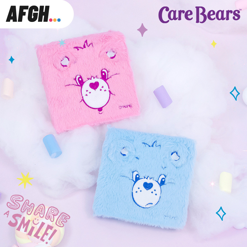 正版爱心小熊时尚运动潮流可爱卡通纯色学生爱心熊毛绒系列笔袋