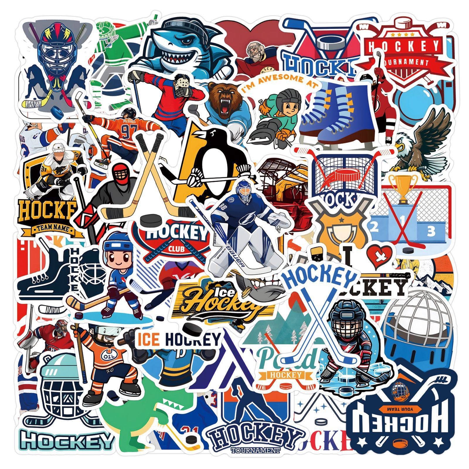 55张卡通体育Ice hockey冰球贴纸装饰手账文具水杯电脑防水贴画,文具电教/文化用品/商务用品,贴纸/立体贴纸,淘宝优惠券,粉丝福利购,淘宝优惠卷