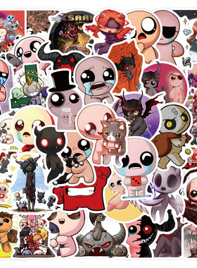 50张The Binding of Isaac以撒的结合贴纸装饰文具水杯电脑防水贴