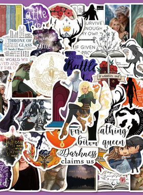 50张阅读书籍throne of glass贴纸笔记本电脑手账本手机壳贴画