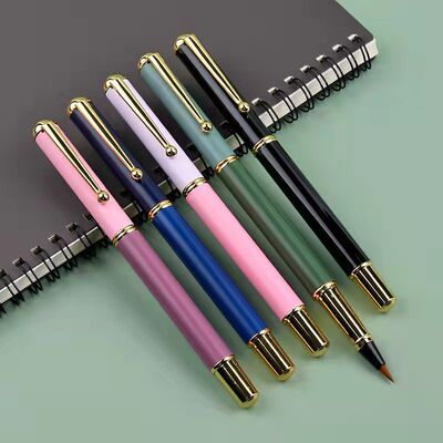 莫兰迪软毛笔硬头内贸新生毛笔软头水性加墨可加墨软钢笔式礼盒装