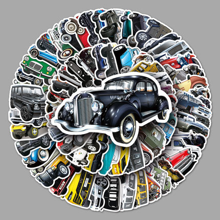 102张越野车卡通涂鸦贴纸diy笔记本电脑滑板车行李箱手机装饰贴纸